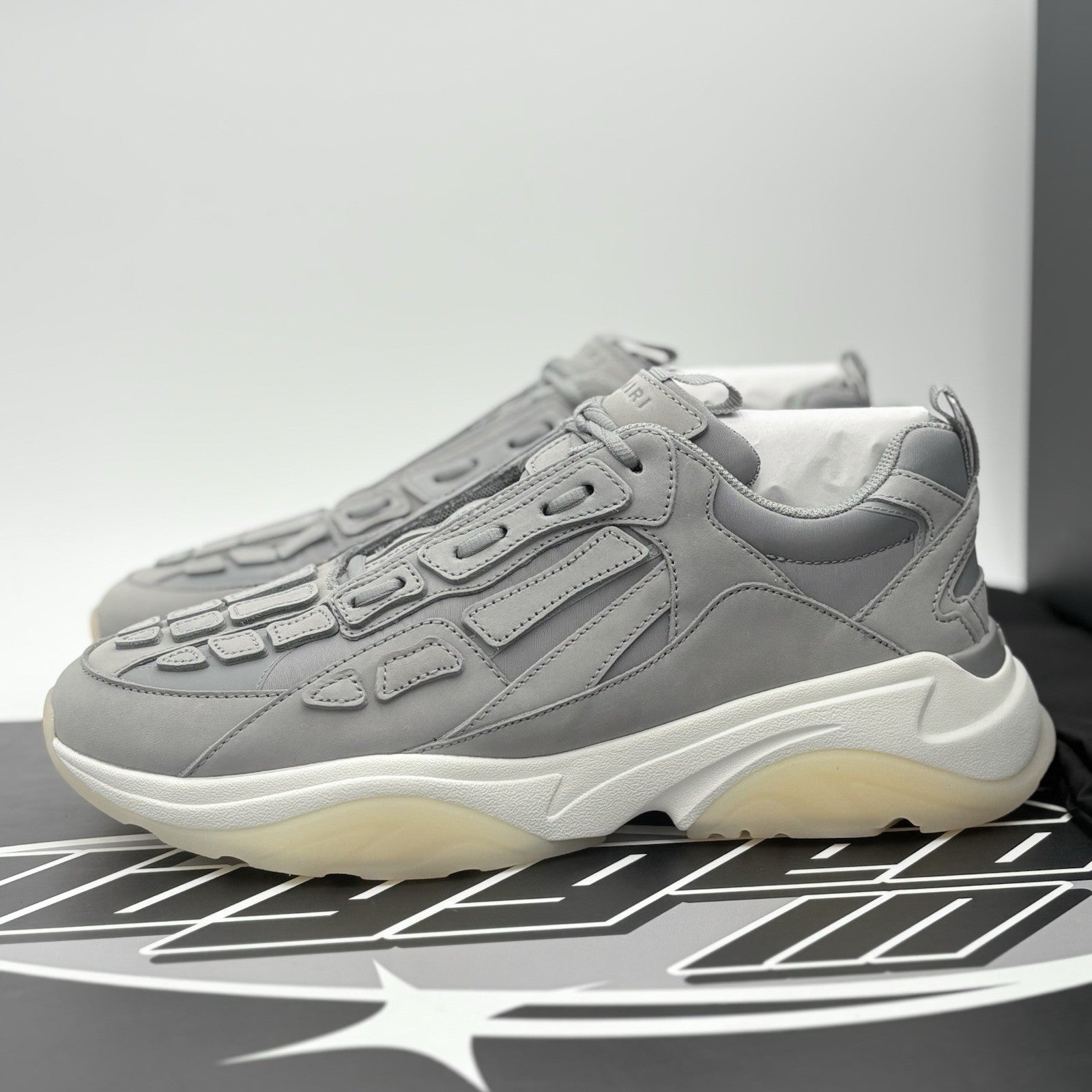 Size 44 (11 US) Amiri Bone Runner ' Grey ' | BRAND NEW! * 100% AUTHENTIC *