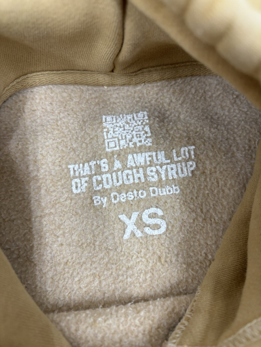 Size XS - Awful Lot Of Cough Syrup Hoodie ‘ Tan ‘ | BRAND NEW!