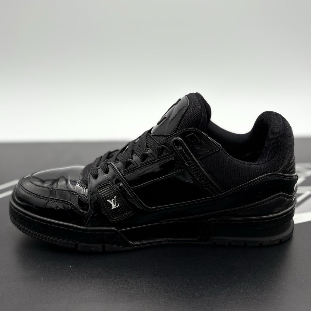 Size 6 LV (7-7.5 US) Louis Vuitton Trainer ' Patent Leather Black ' | GREAT COND