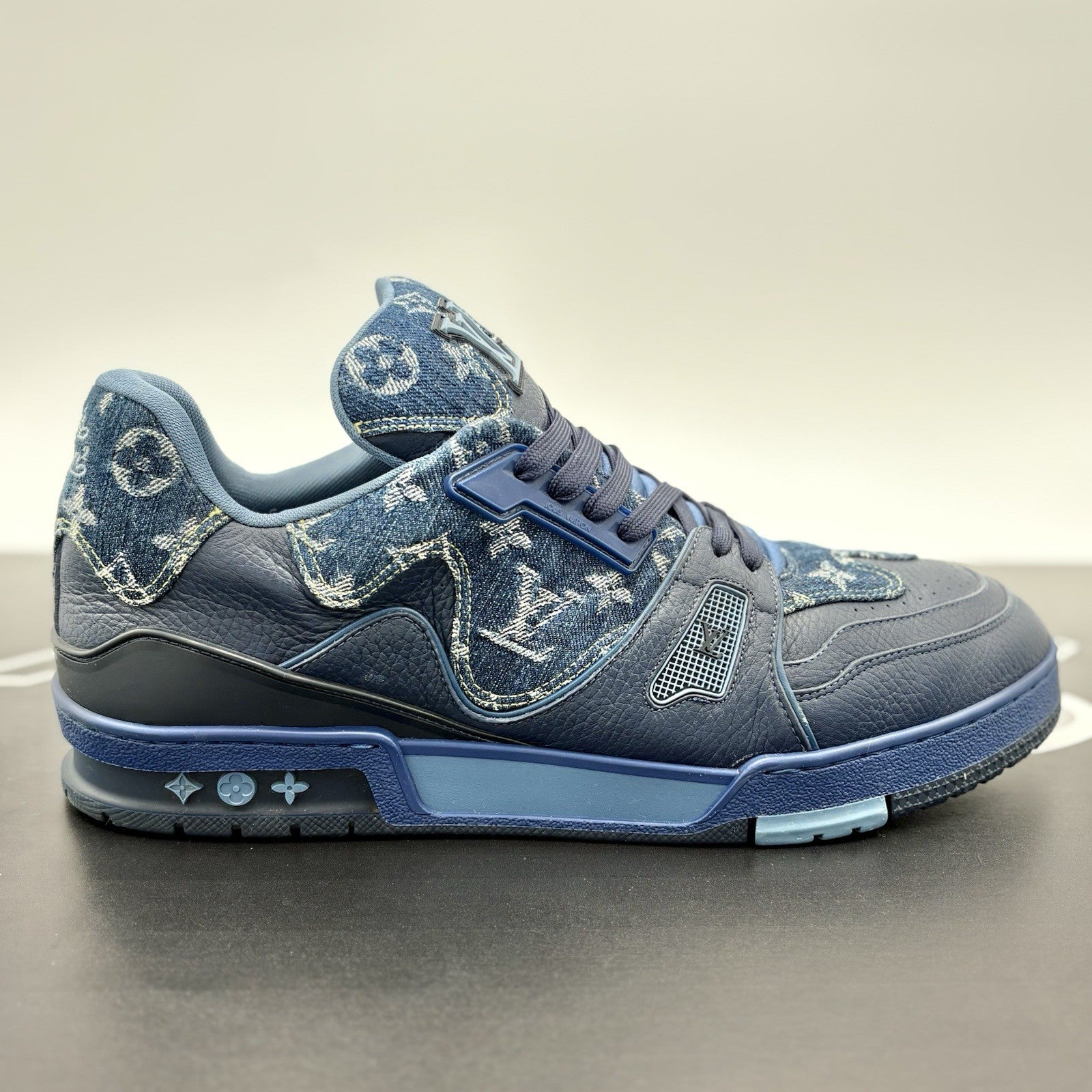 Size 11 LV (12-12.5 US) Louis Vuitton Trainer ' Monogram Navy ' | GREAT COND!