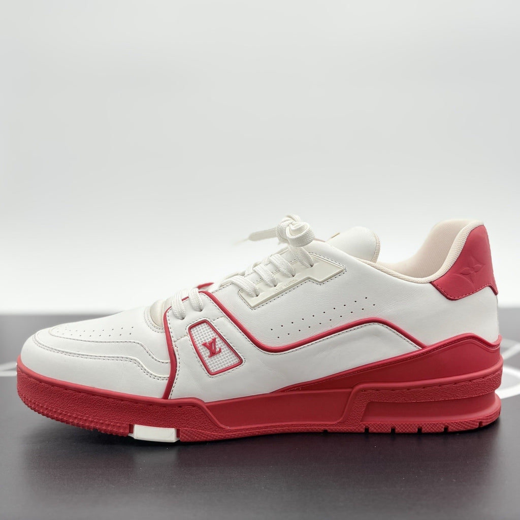 Size 10 LV (11-11.5 US ) Louis Vuitton Trainer ' White Red ' | SUPER CLEAN!