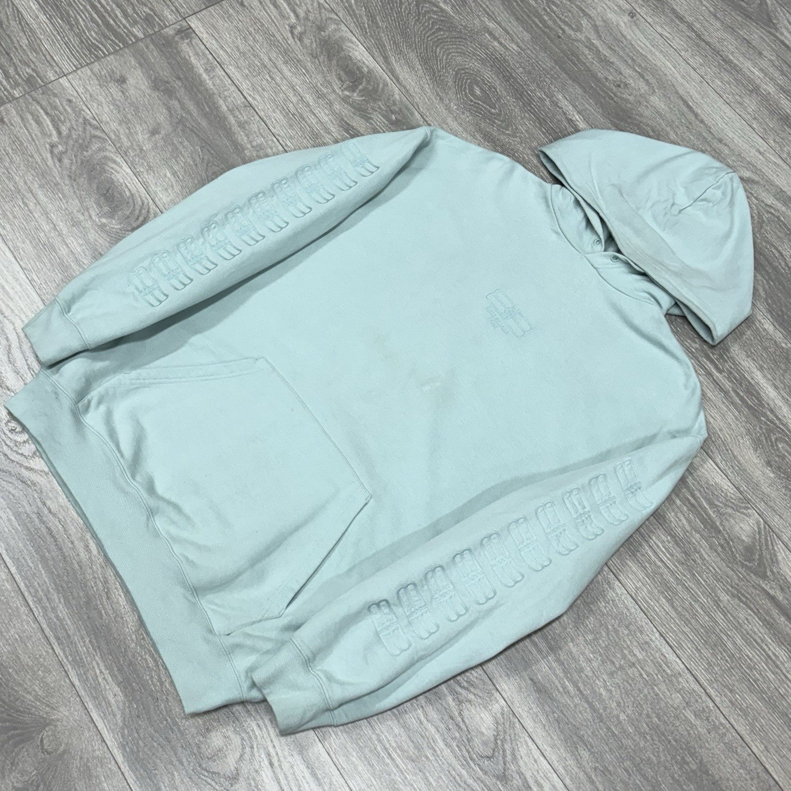 Size Medium - Balenciaga Embroidered BB Icon Logo Hoodie ' Blue ' | GOOD COND!