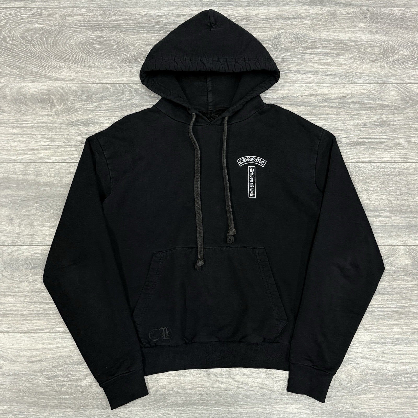 Size S - Chrome Hearts T Logo FU Shoulder Hoodie ' Black '