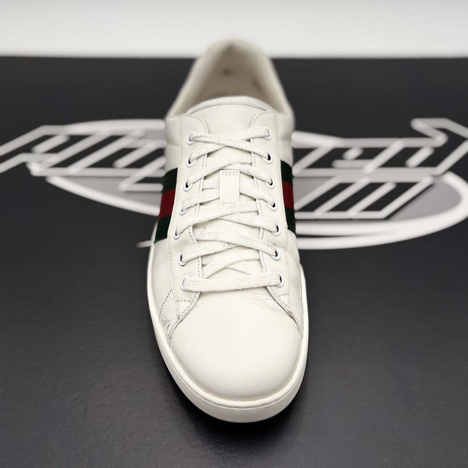 Size 9 G ( 10 US) - Gucci Ace Web  ' White, Red, Green ' | GOOD CONDITION!