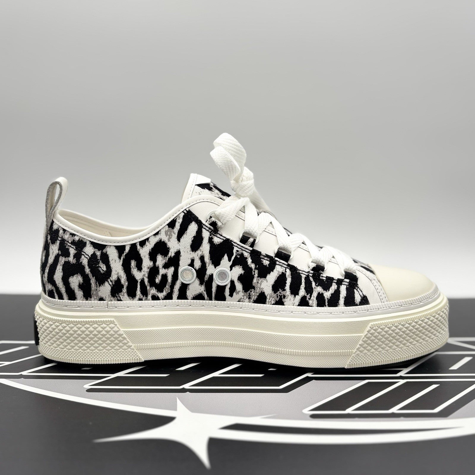 Size 43 (10US) Amiri Court Low ' White Leopard ' | Excellent!
