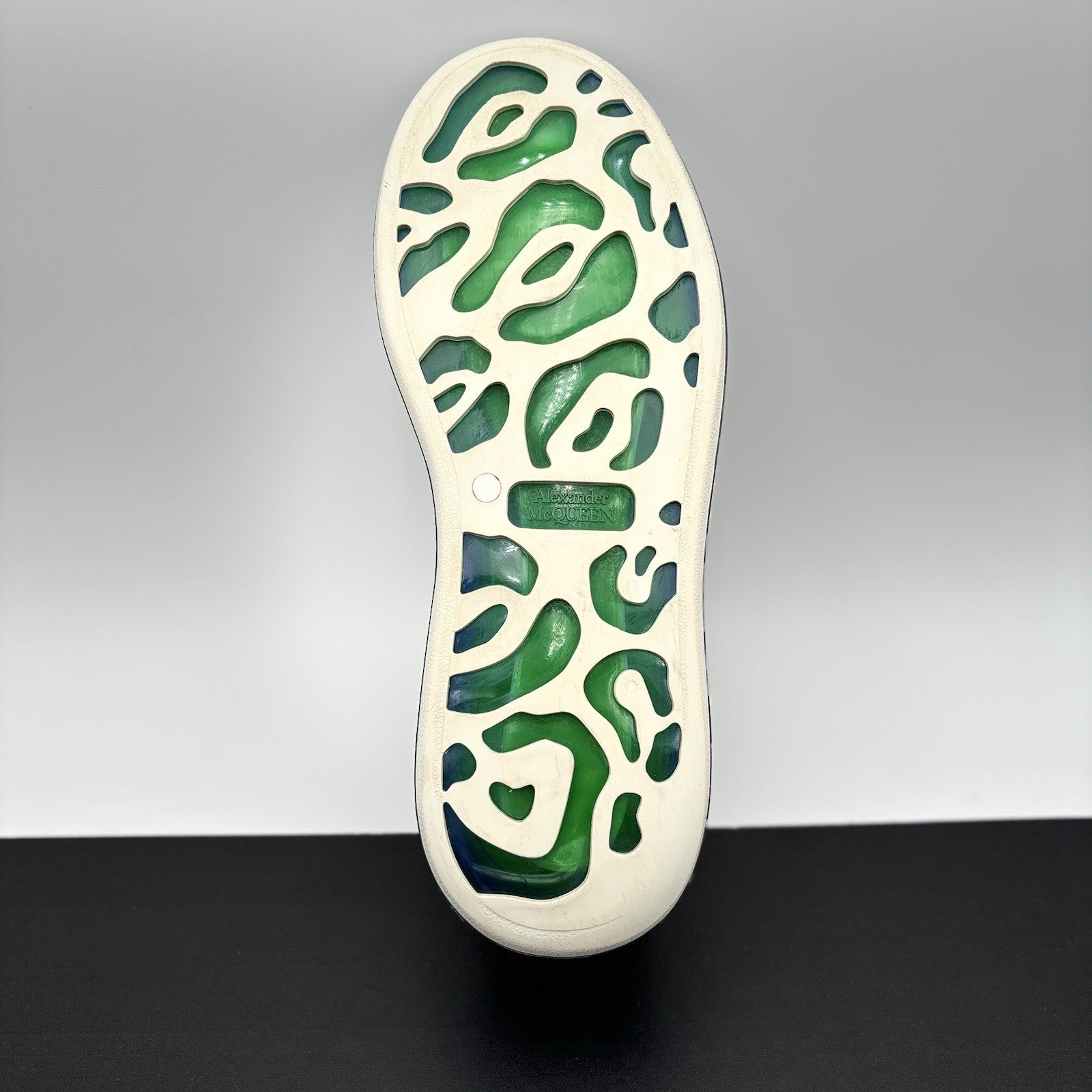 Size 45 (12 US) Alexander McQueen ' Transparent Sole White, Lime '