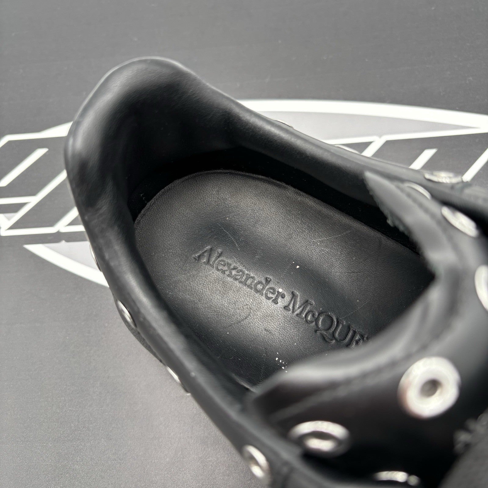 Size 43.5 (10.5 US) Alexander McQueen ' Black Silver Eyelets ' | GREAT COND!
