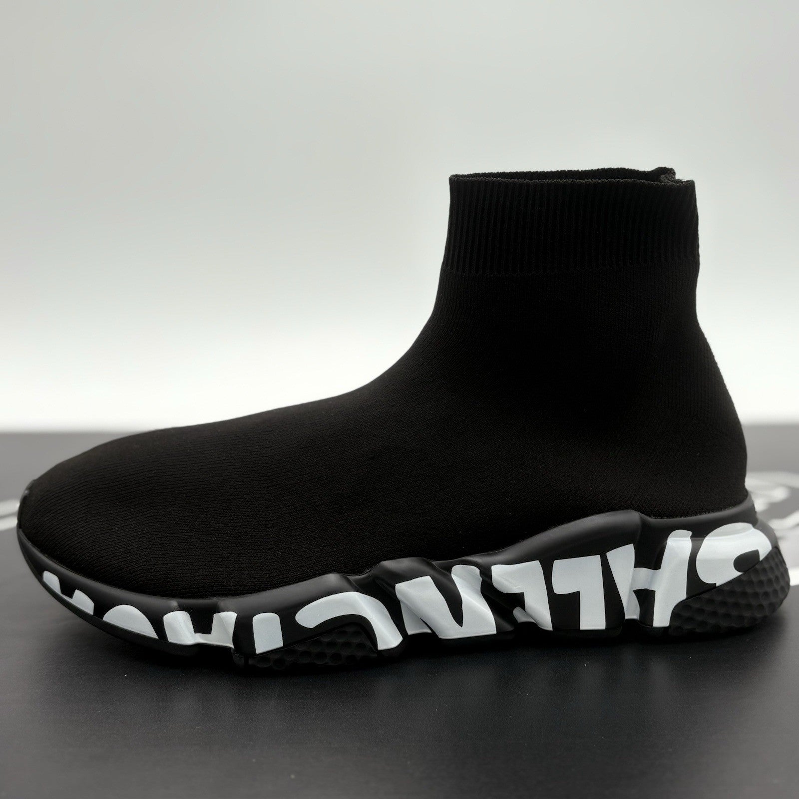 Size 41 (8 US) - Balenciaga Speed Graffiti Trainer  ' Black ' | BRAND NEW!