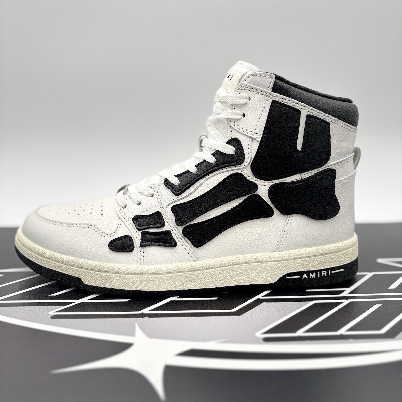 Size 42 (US 9) - Amiri Skel High Top Sneakers ' Black, White ' | NEW!