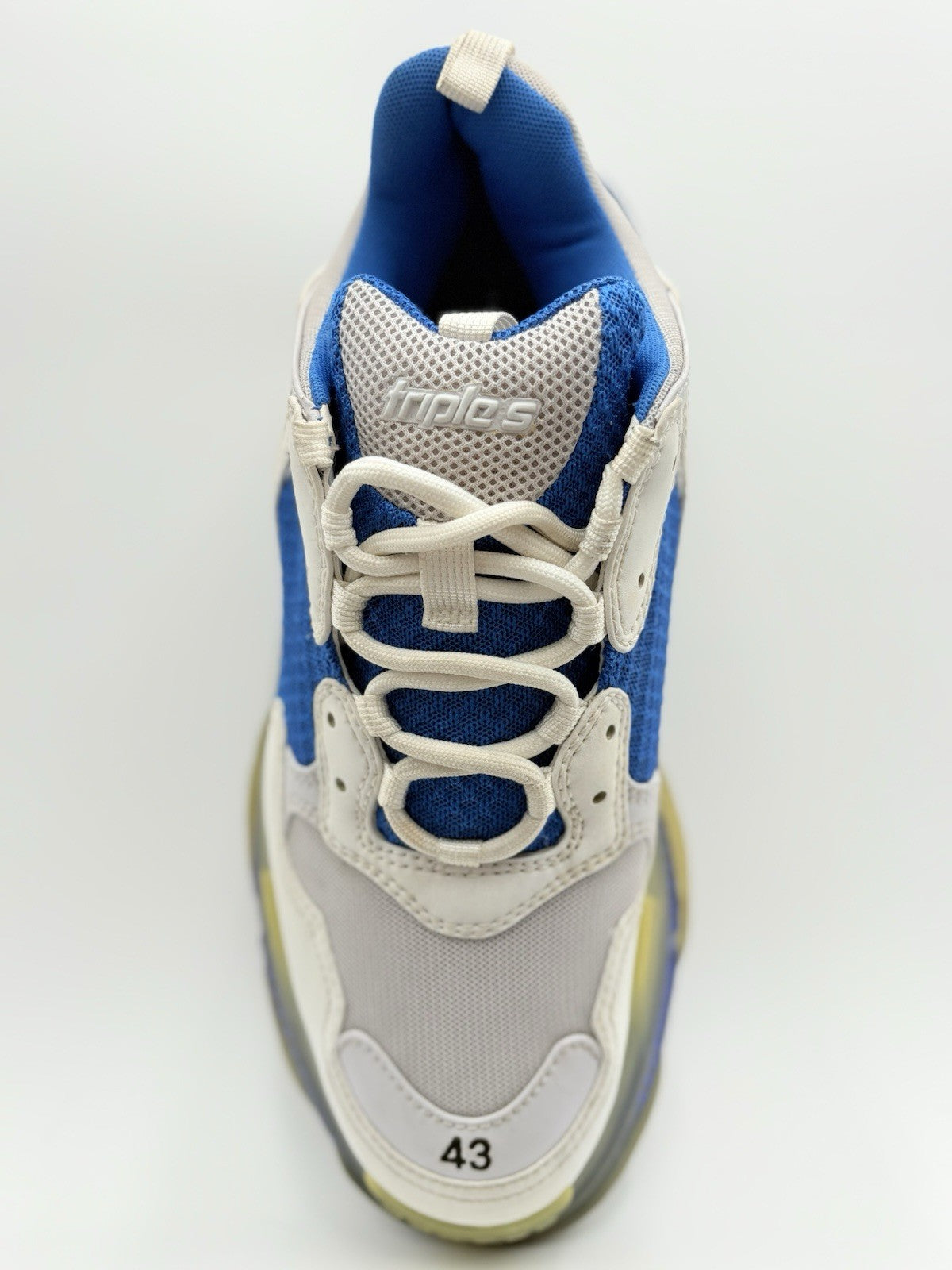 Size 43 (10 US) Balenciaga Triple S Clear Sole ' White Blue ' | GREAT CONDITION!