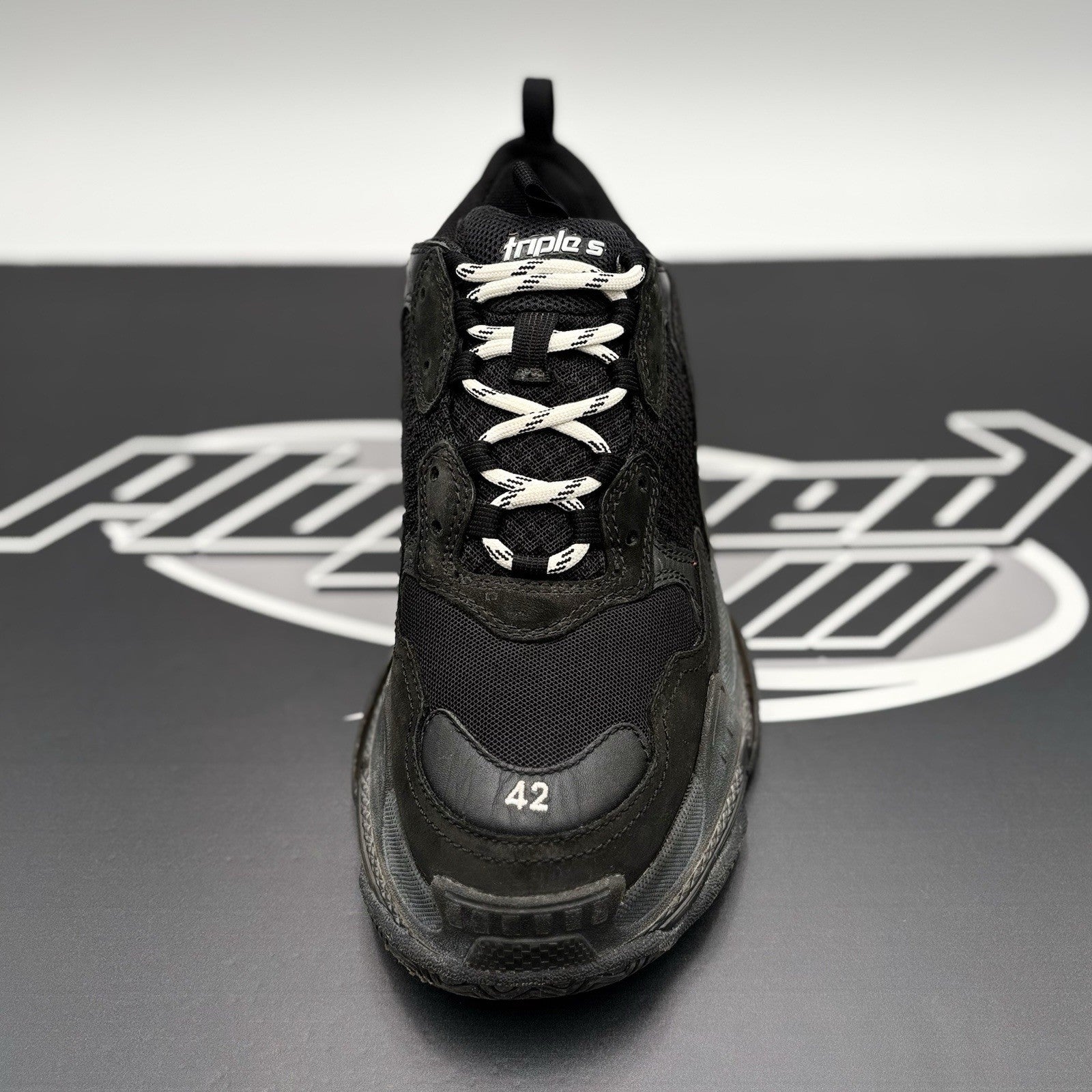 Size 42 (9 US) - Balenciaga Triple S ' Black ' | GOOD CONDITION!