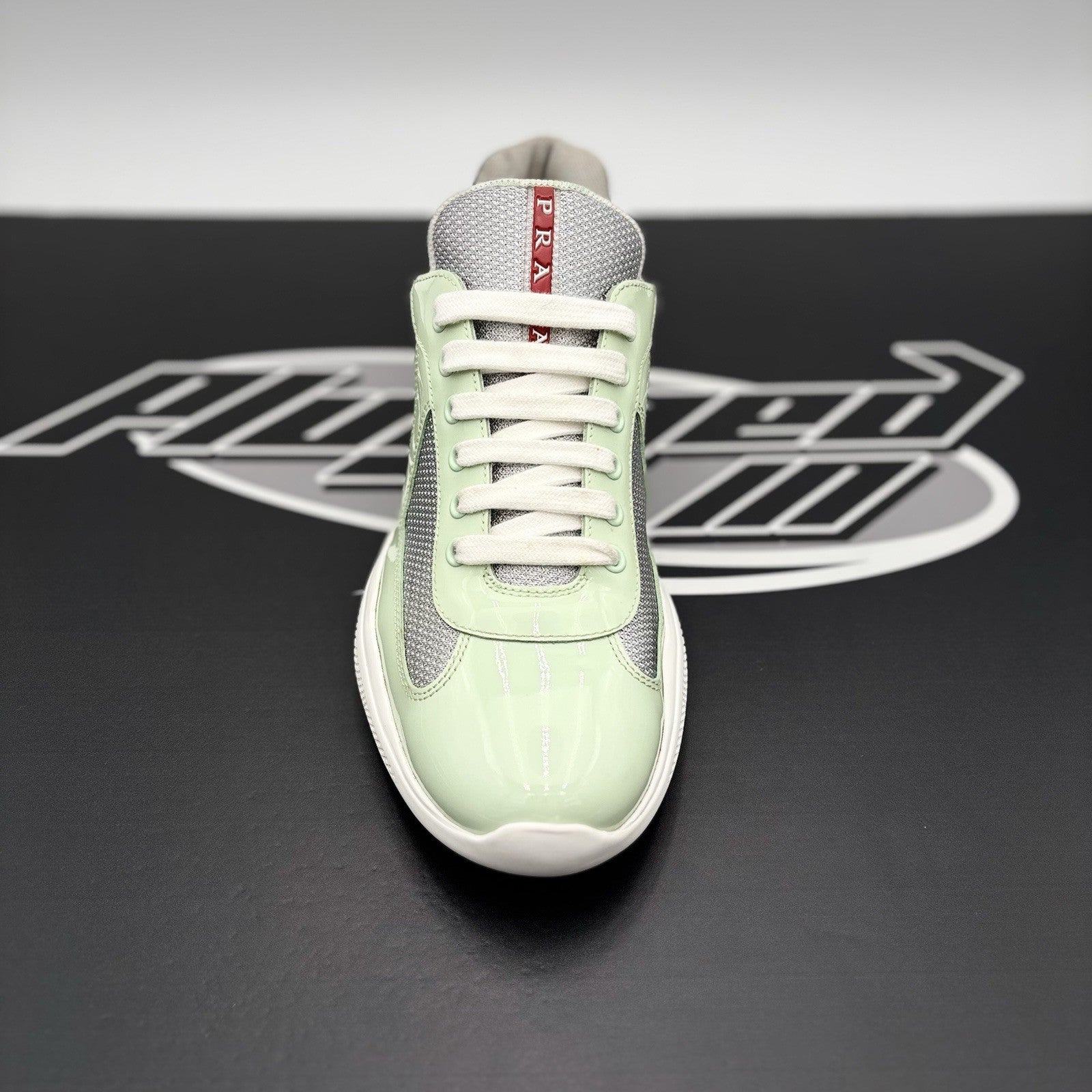 Size 8 UK (9 US) Prada Americas Cup ' White, Mint, Silver ' | GREAT CONDITION!