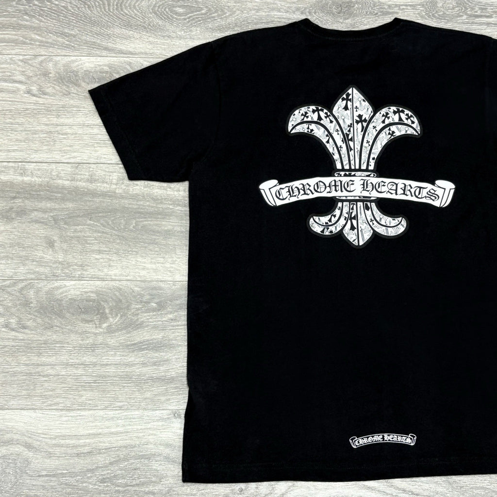 Size L - Chrome Hearts Fleur Scroll Logo T-Shirt ' Black ' | ONLY WORN ONCE!