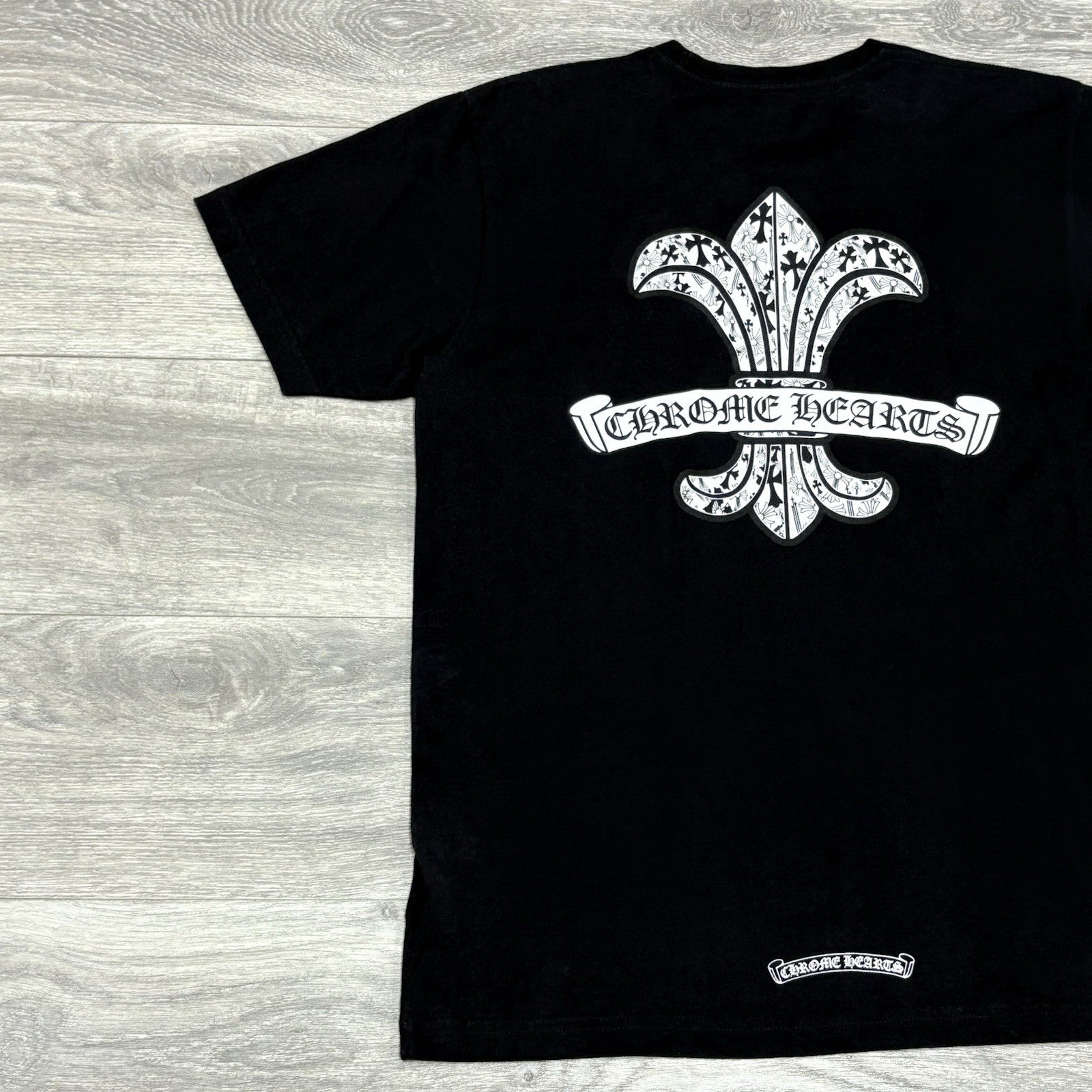 Size L - Chrome Hearts Fleur Scroll Logo T-Shirt ' Black ' | ONLY WORN ONCE!