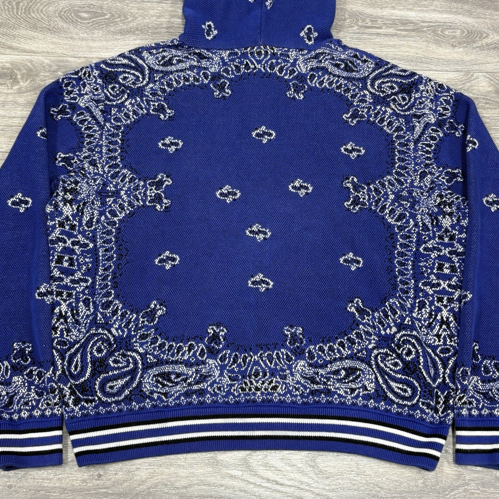 Size XL - Amiri Bandana Basketball Hoodie ' Blue Black ' | GREAT CONDITION!