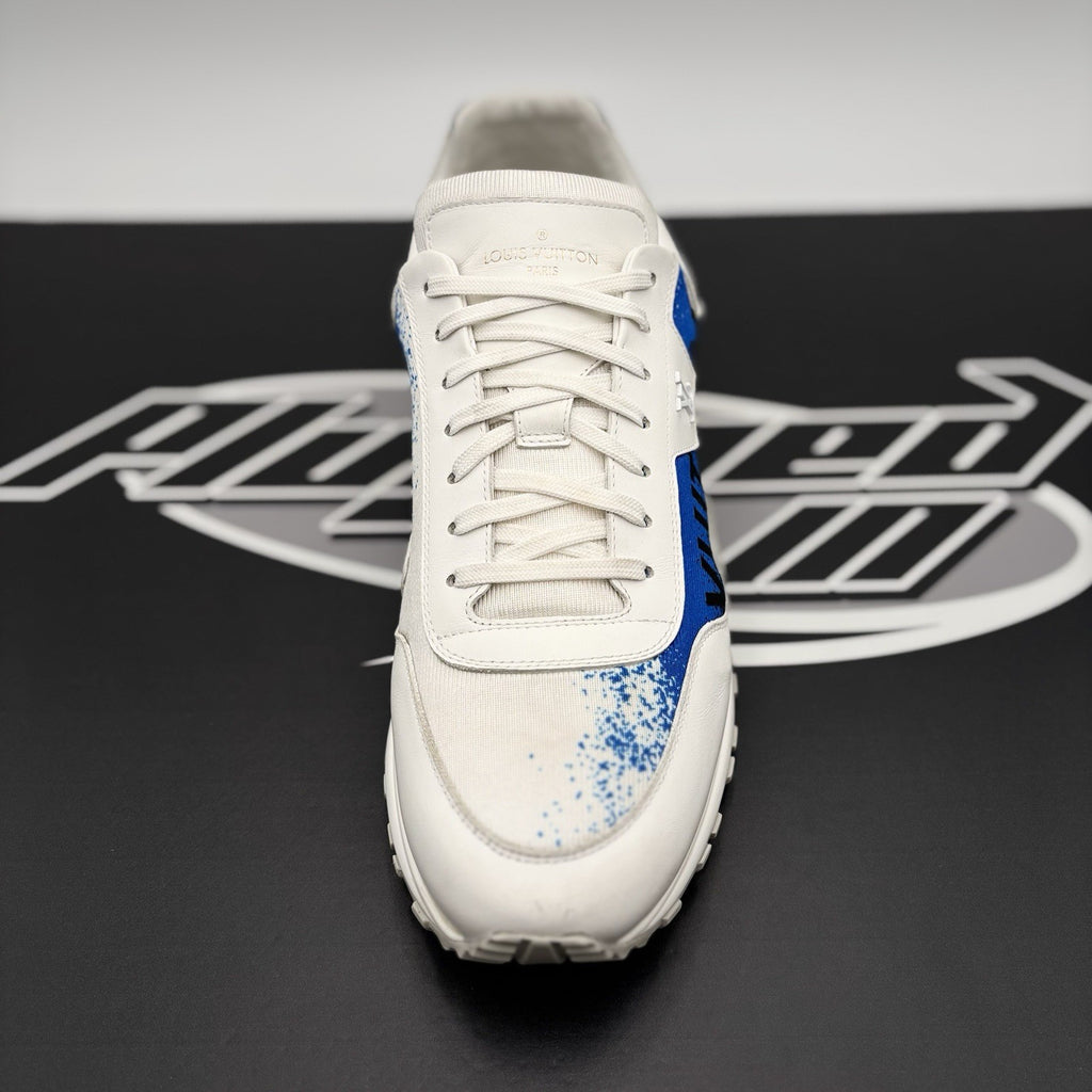 Size 9.5 LV (10-10.5 US) Louis Vuitton Run Away Sneaker ' White, Blue ' | GREAT!