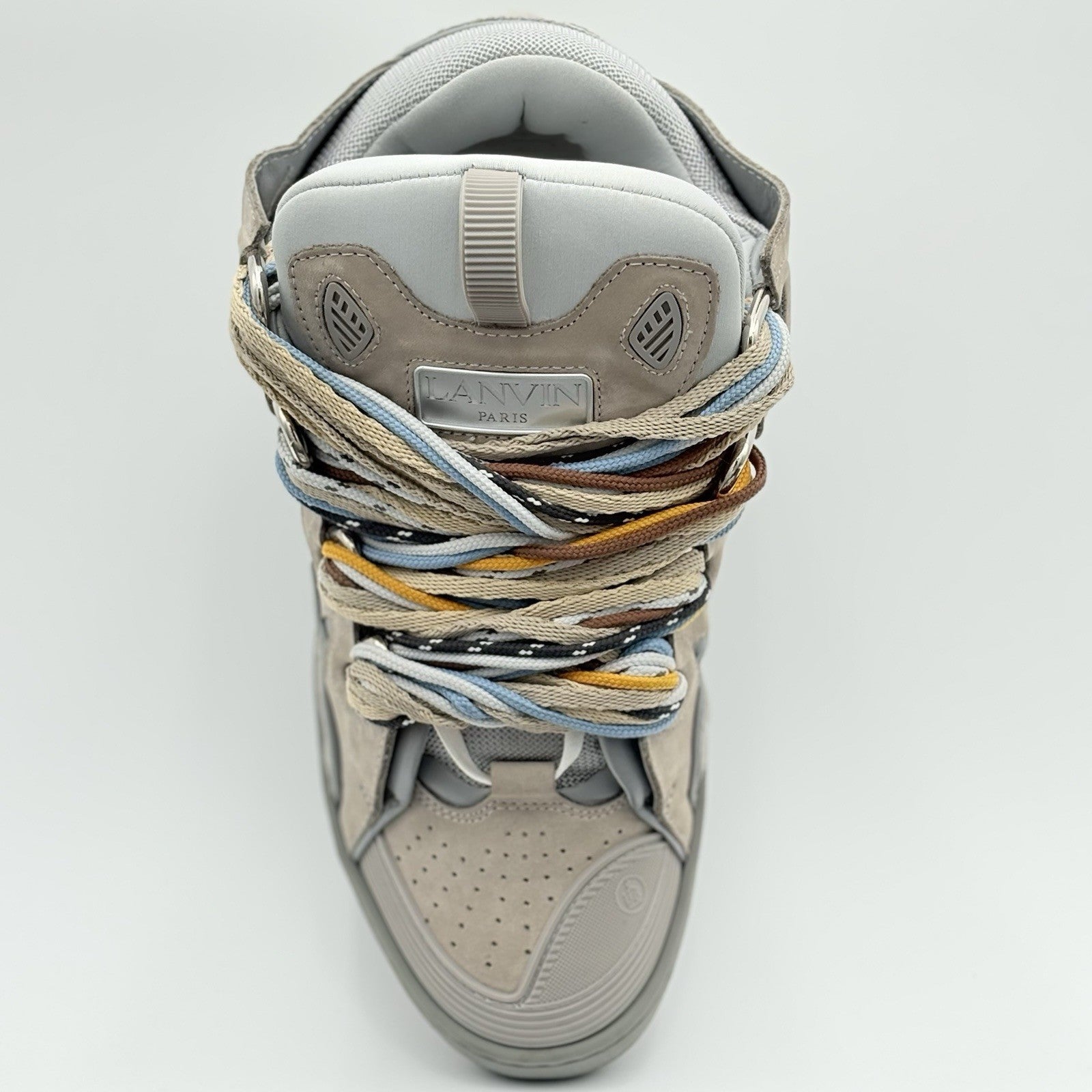Size 45 (12 US) Lanvin Curb Sneaker ' Grey Colorful Laces ' | GREAT CONDITION!