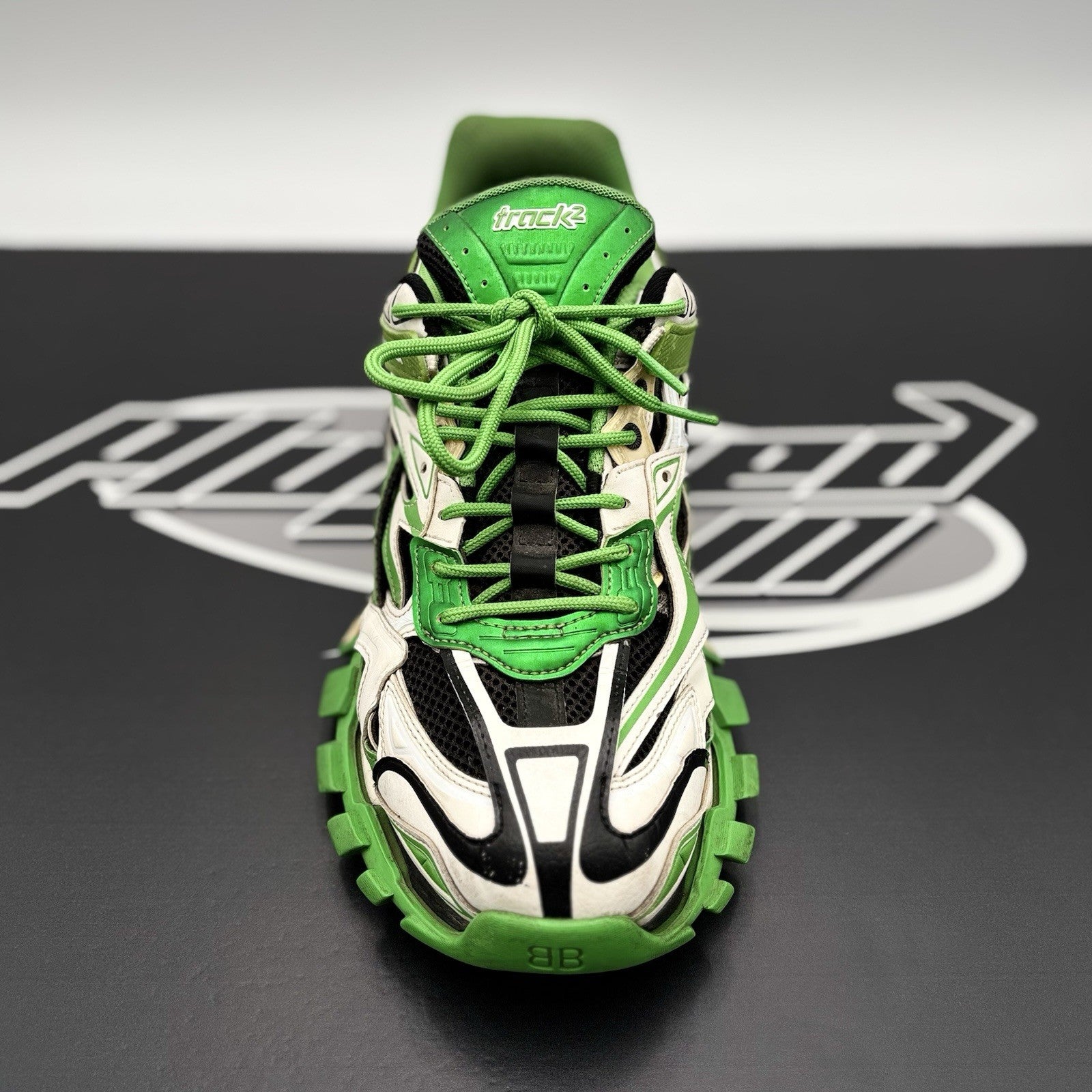 Size 45 ( 12 US) - Balenciaga Track 2 Trainer ' Black, White Green ' | GOOD!
