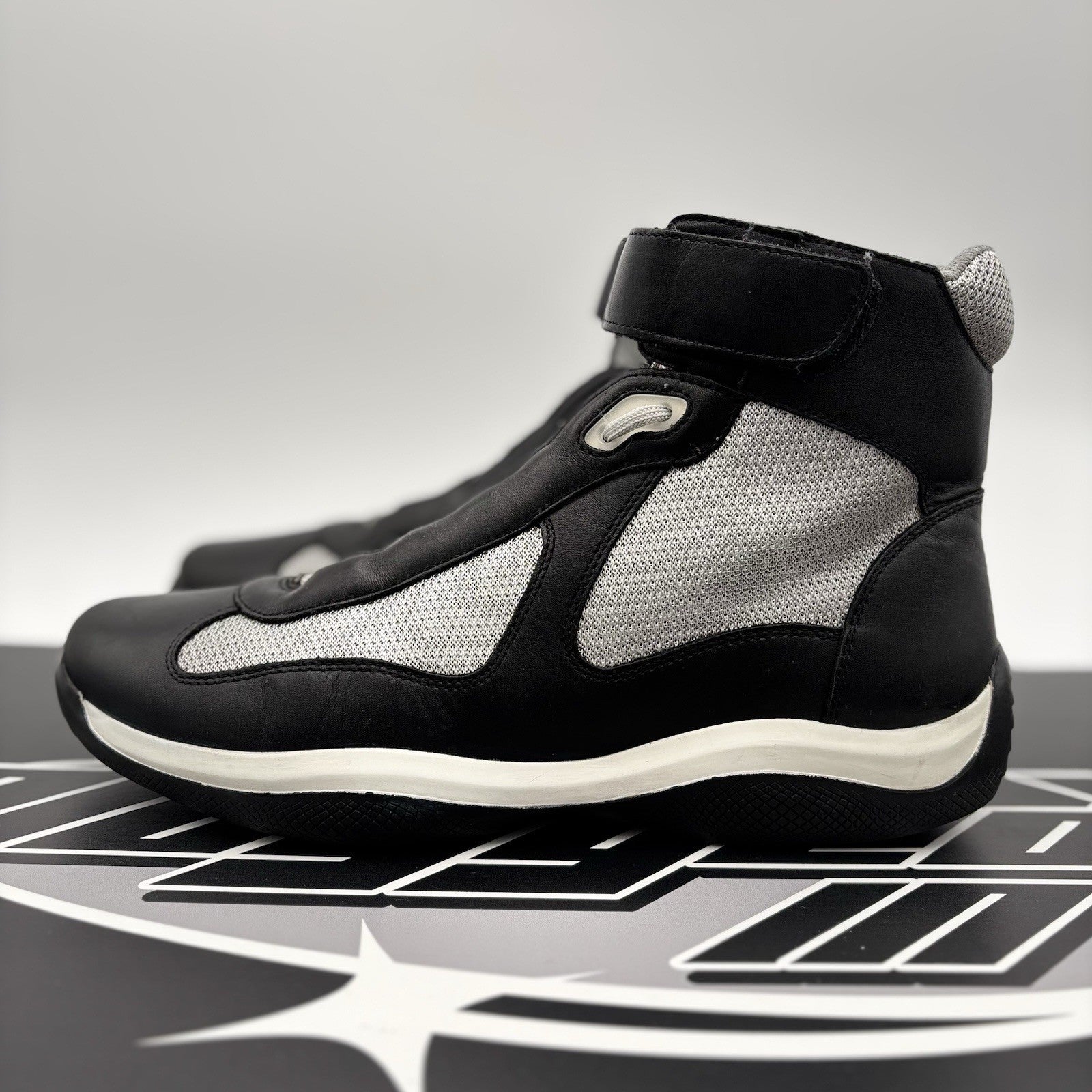 Size 8 UK (9 US) - Prada Cup High Top ‘ Black, Grey ‘
