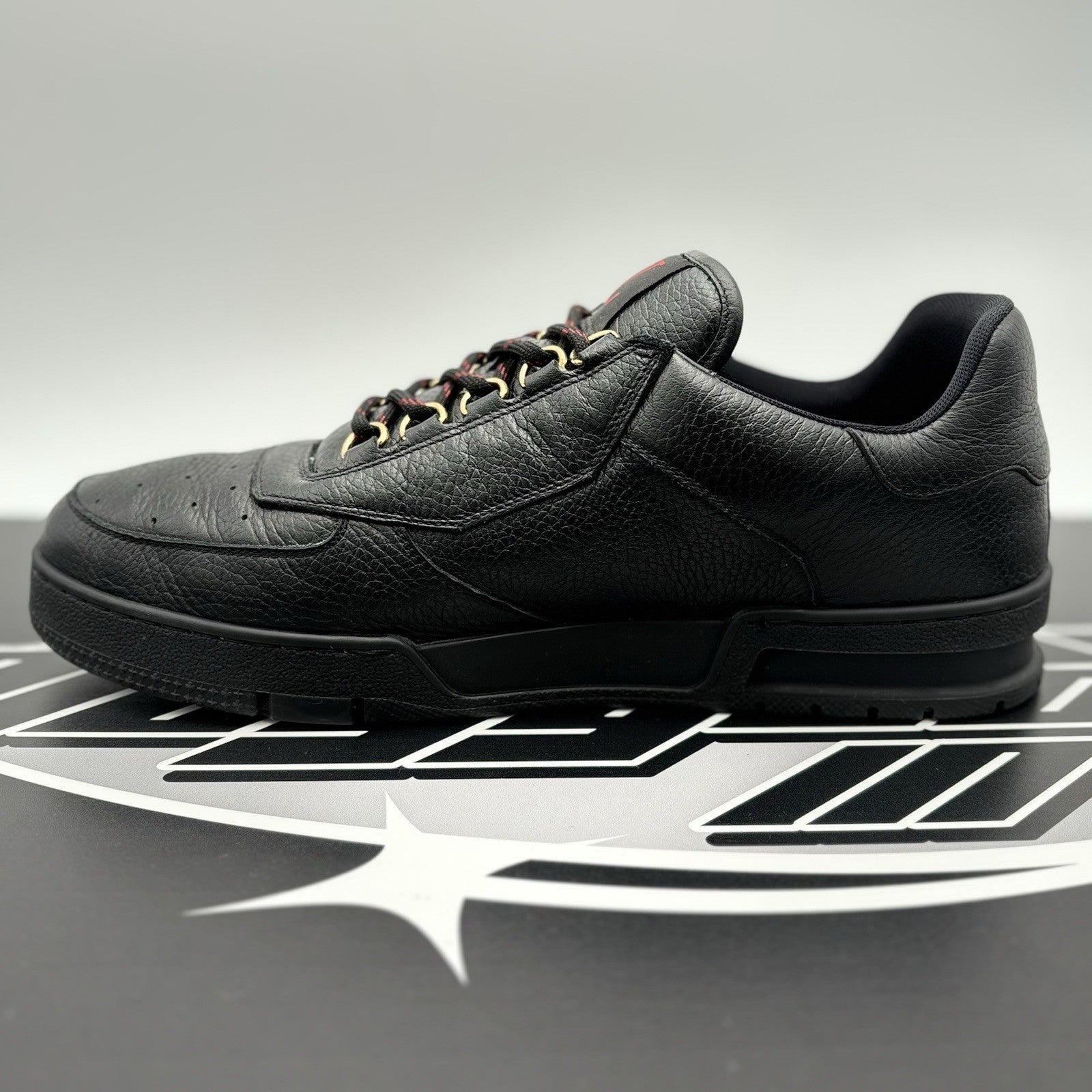 Size 9 LV (10-10.5 US) - Louis Vuitton Hardware Calfskin Trainer ‘ Black, Gold ‘
