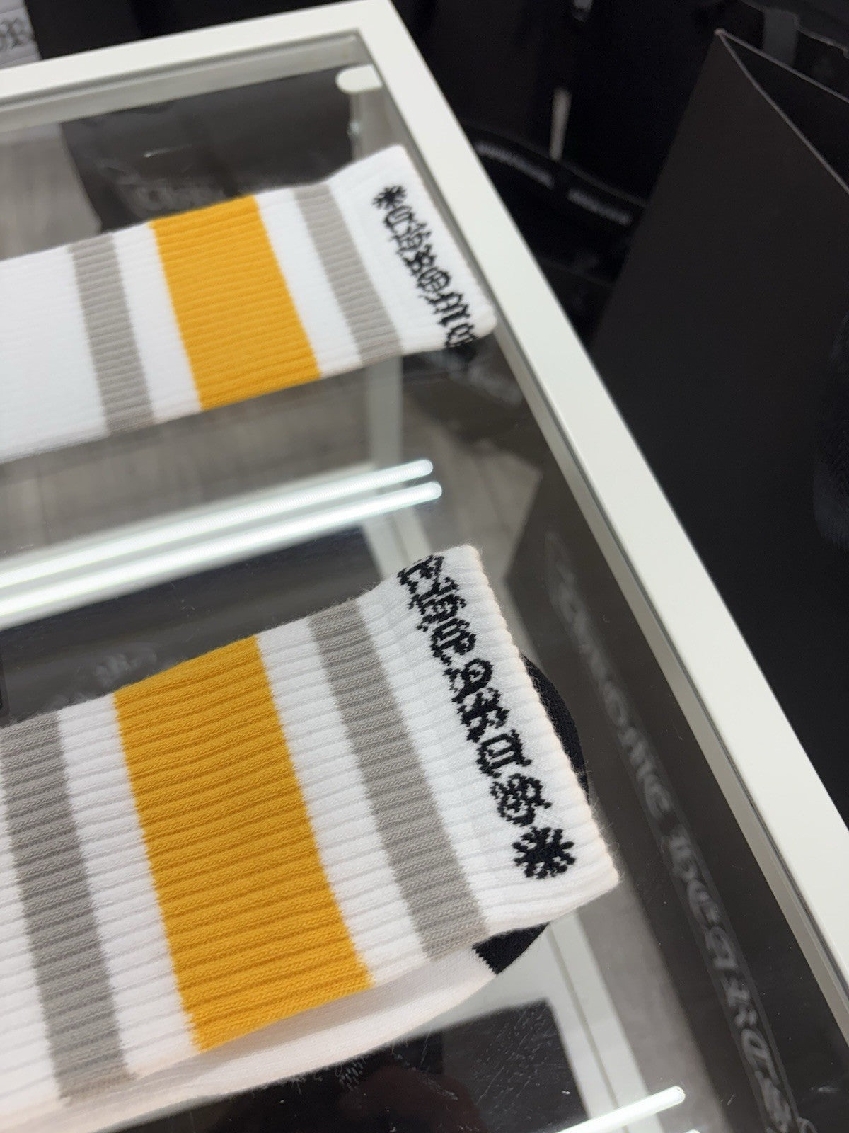 Size Medium (6-9 US) - Chrome Hearts Miami Socks ' White ' | NEW!
