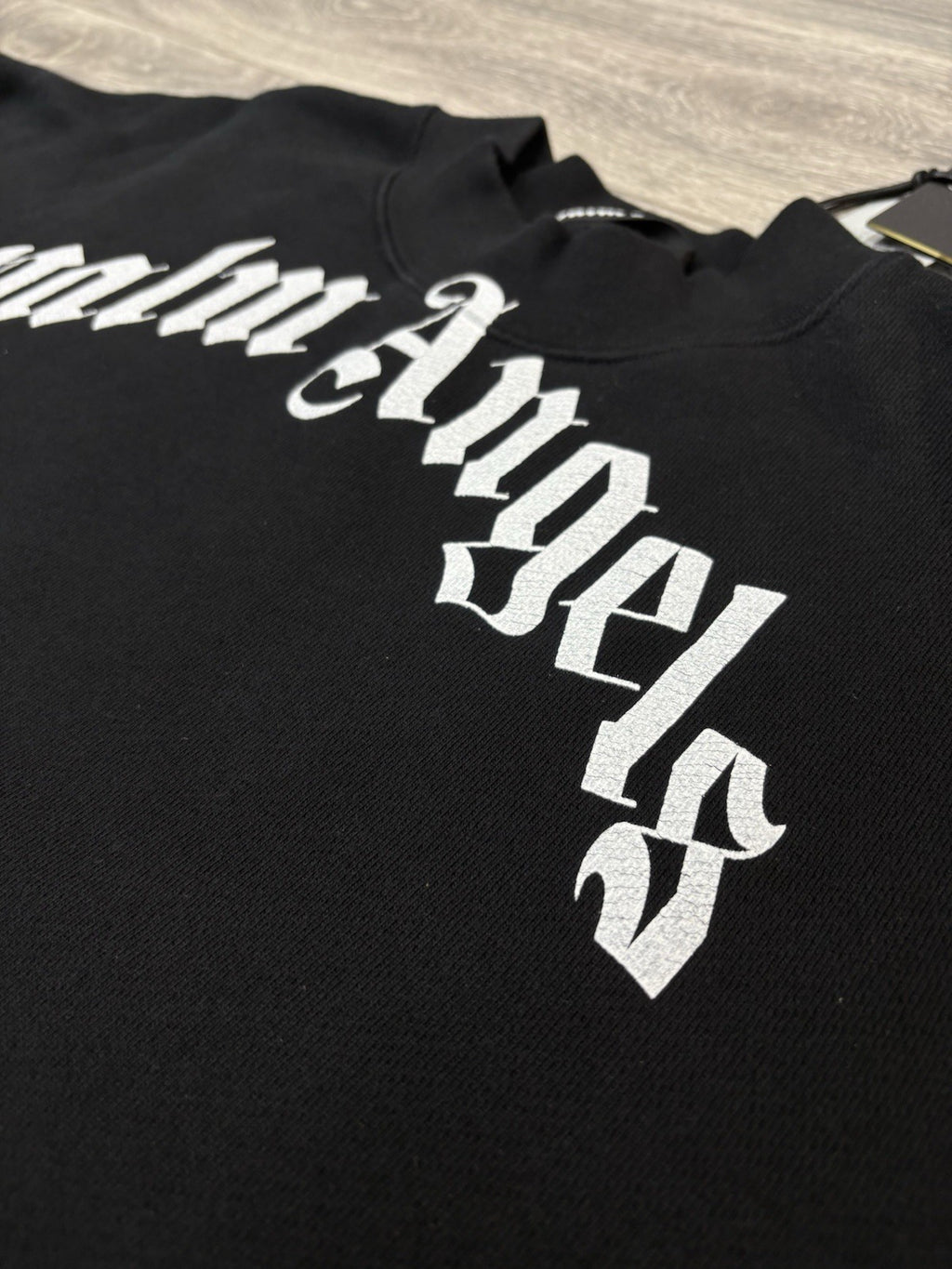 Size Medium - Palm Angels GD Curved Logo Crew Crewneck Sweater ' Black ' | NEW!