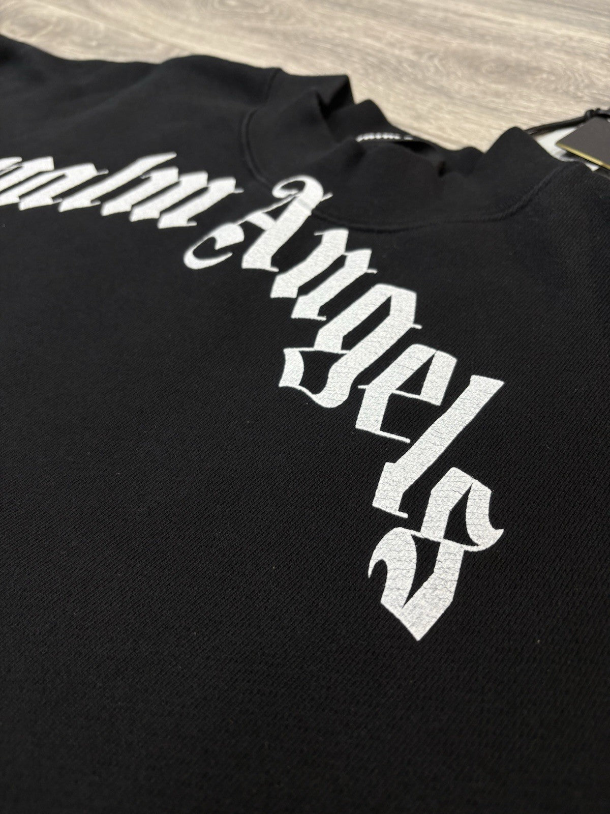 Size Medium - Palm Angels GD Curved Logo Crew Crewneck Sweater ' Black ' | NEW!