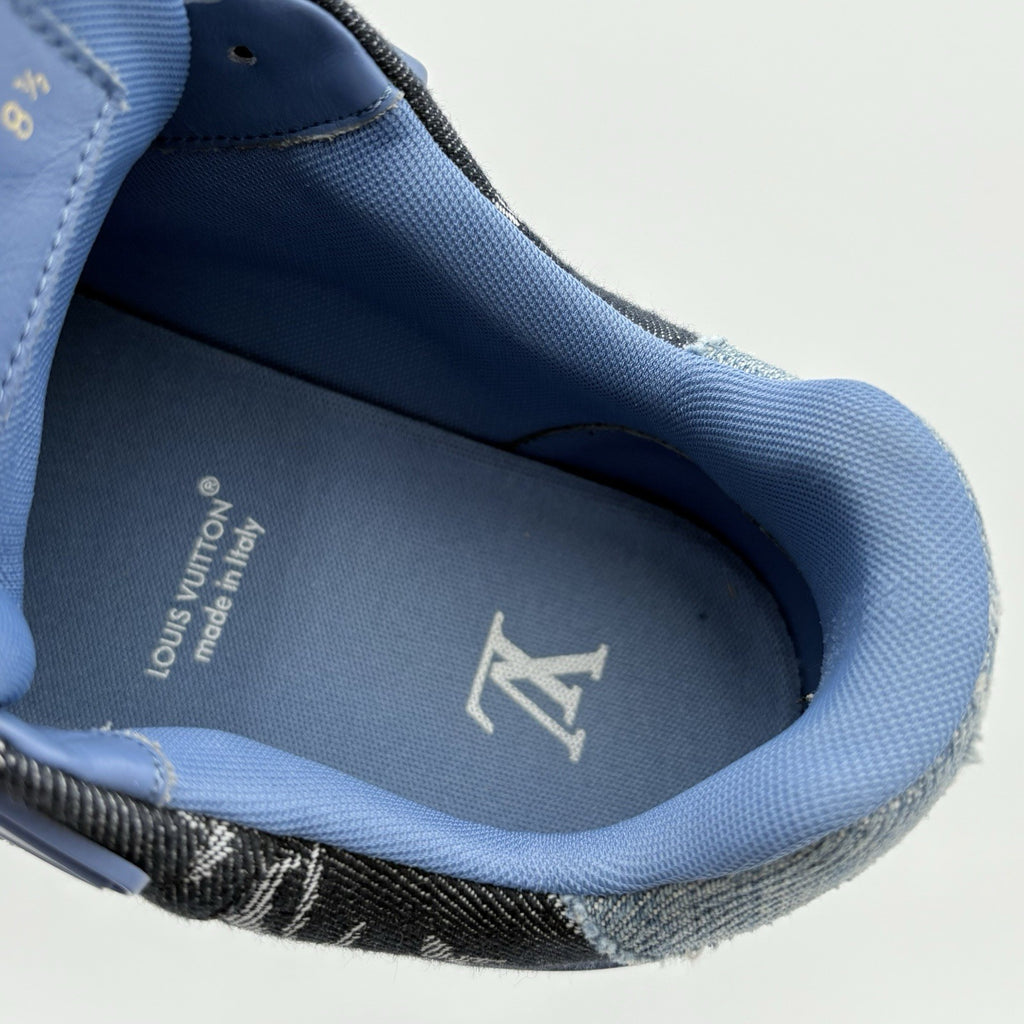 Size 8.5 LV (9.5-10 US) Louis Vuitton Trainer ' Monogram Blue Denim ' | CLEAN!