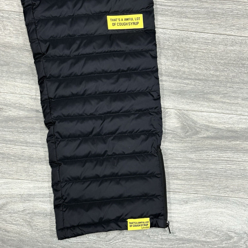 Size L - Thats A Awful Lot Of Cough Syrup Puffer Flare Pants ' Black ' | NEW!