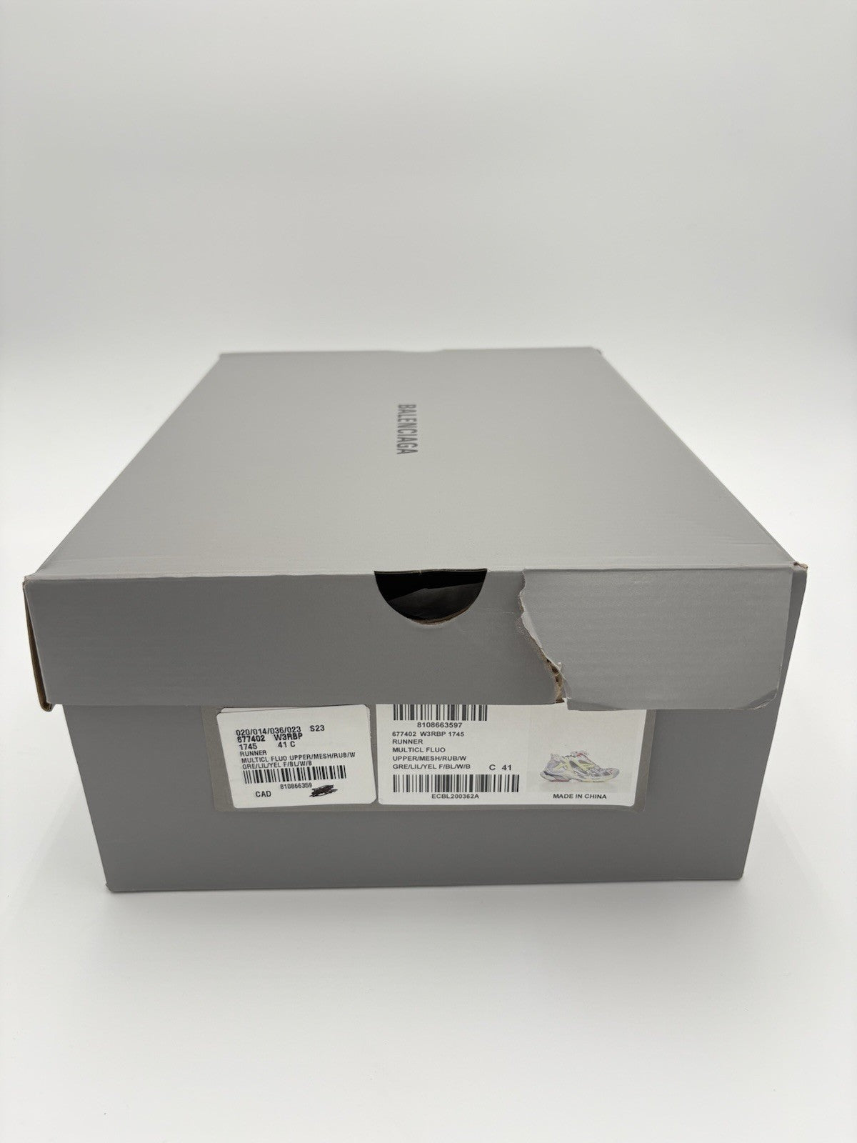 Size 41 - Balenciaga Runner ' Grey Light Purple Neón Yellow White ' | NEW!