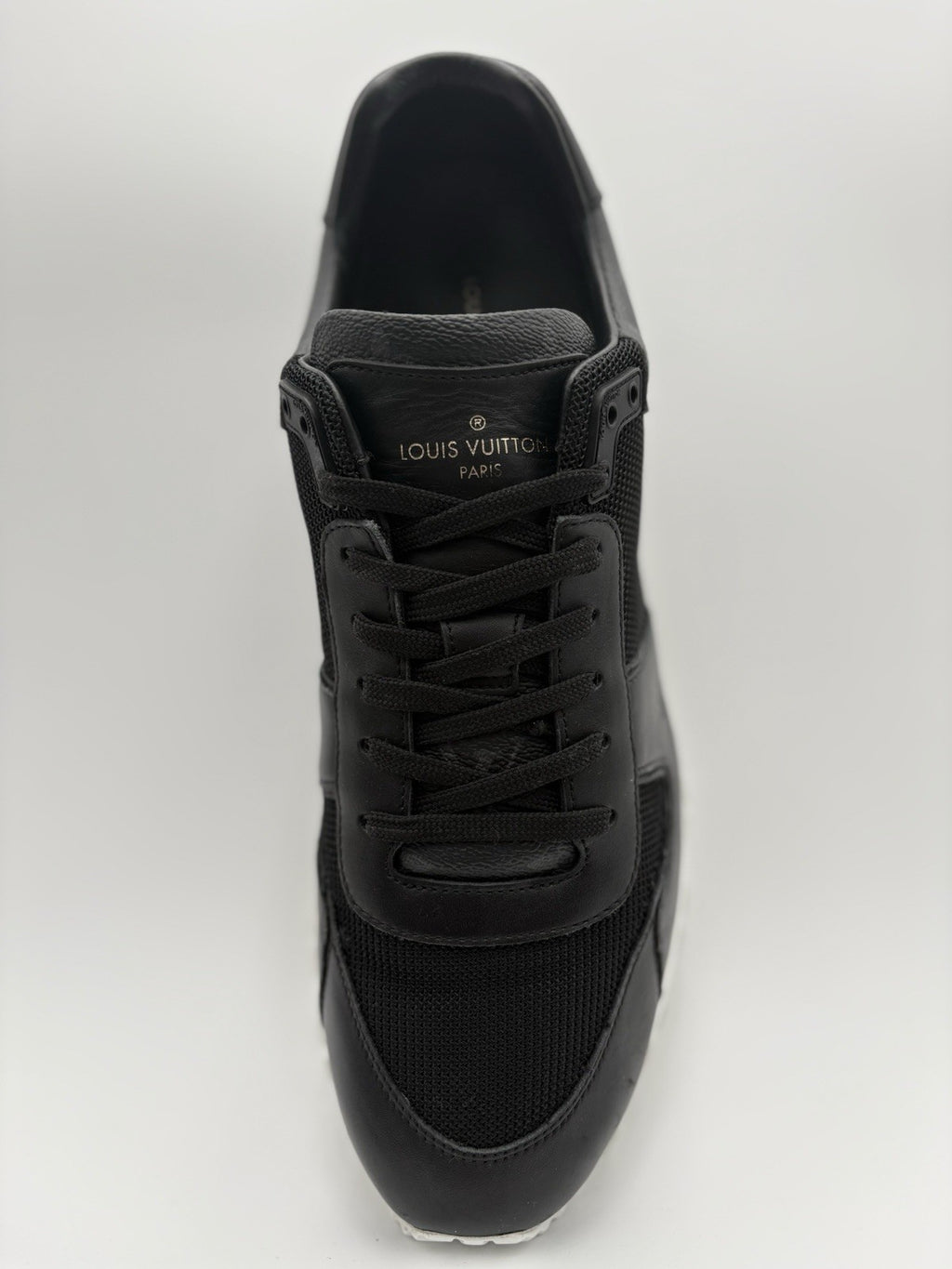 Size 9.5 LV (10.5-11 US) Louis Vuitton Run Away Sneaker ' Black White ' | GOOD!