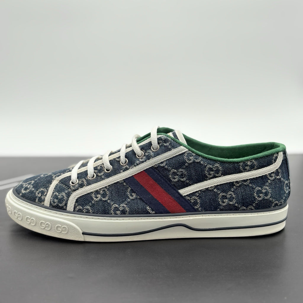 Size 11 G (11.5 US) - Gucci Tennis 1977 Denim GG Print Sneaker | GREAT CONDITION