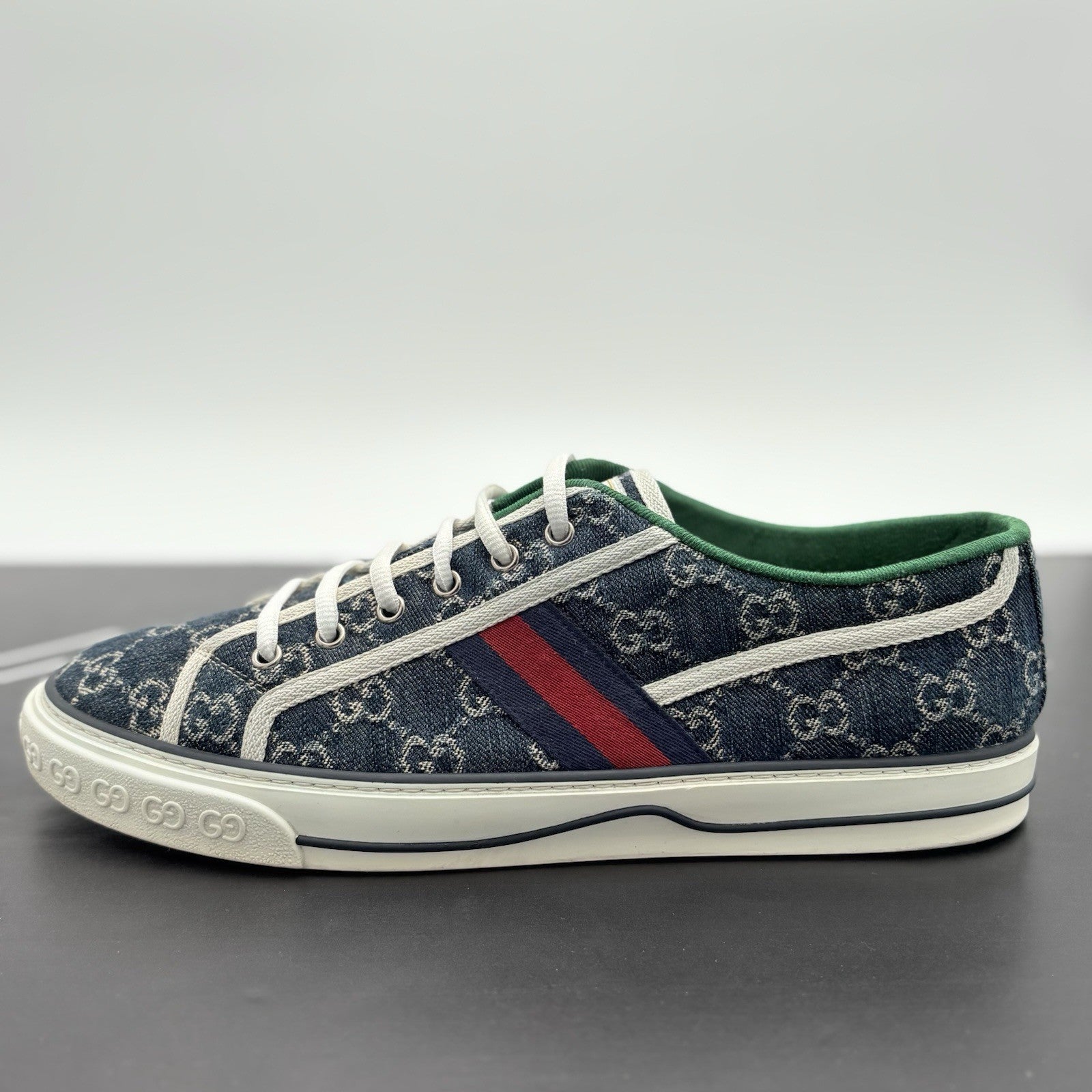 Size 11 G (11.5 US) - Gucci Tennis 1977 Denim GG Print Sneaker | GREAT CONDITION