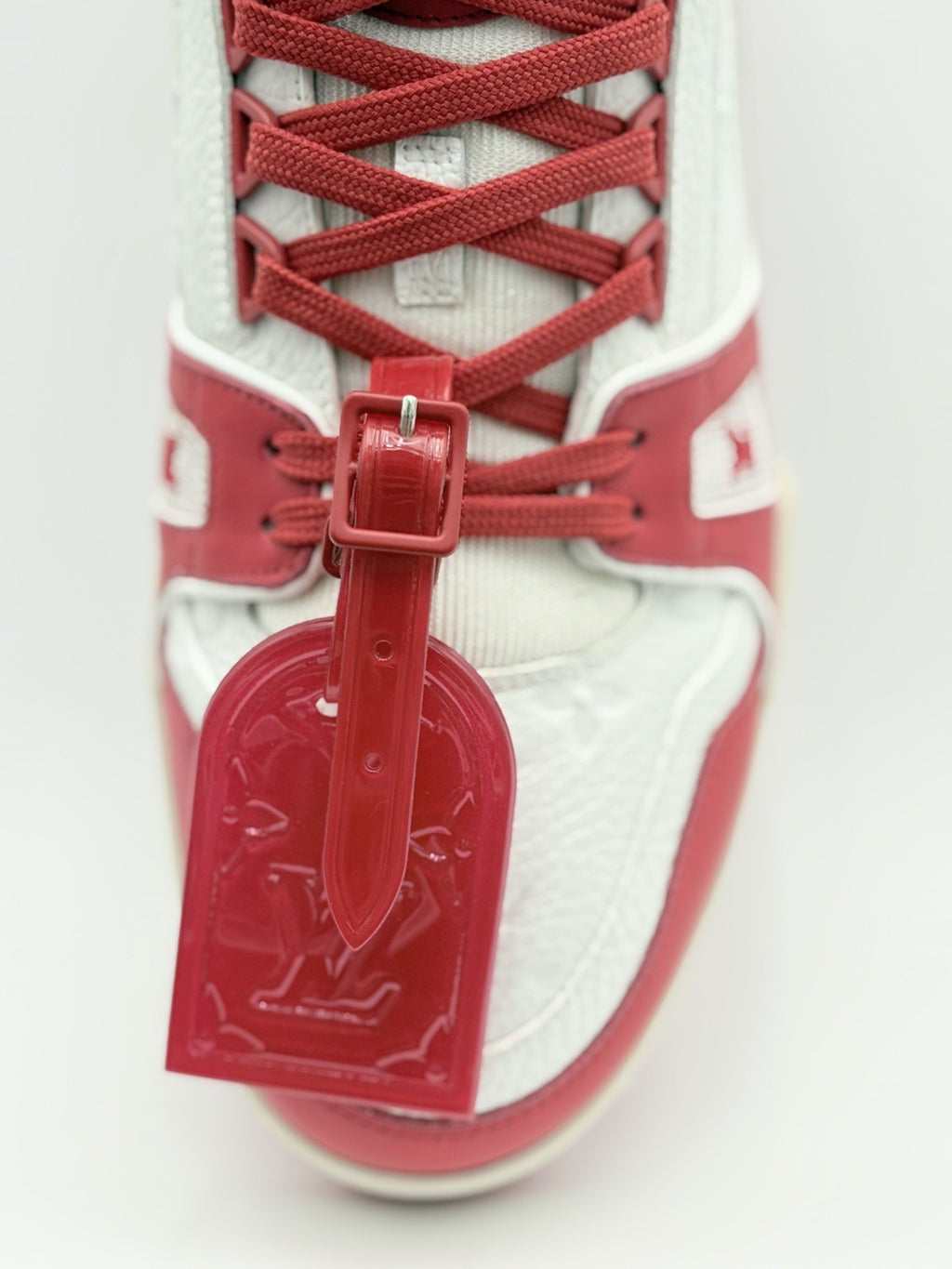 Size 9 LV (10-10.5 US) Louis Vuitton Trainer  ' Red White ' | EXCELLENT COND!