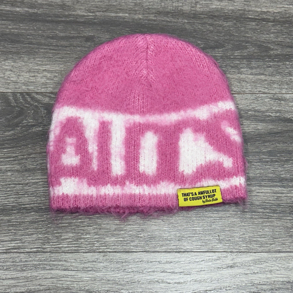 Thats An Awful Lot Of Cough Syrup Mohair Beanie ' Pink ' | NEW!