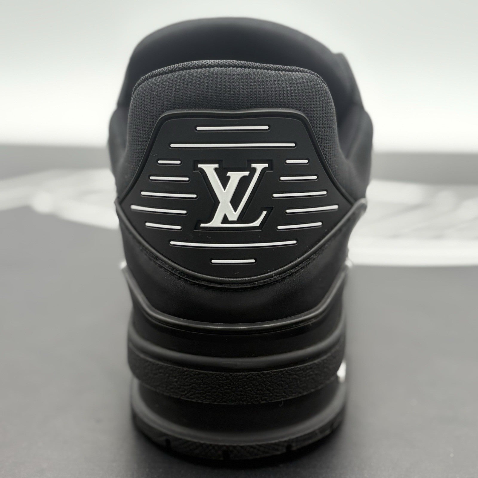 Size 11 LV (12-12.5 US) - Louis Vuitton Trainer ' Black ' | EXCELLENT!