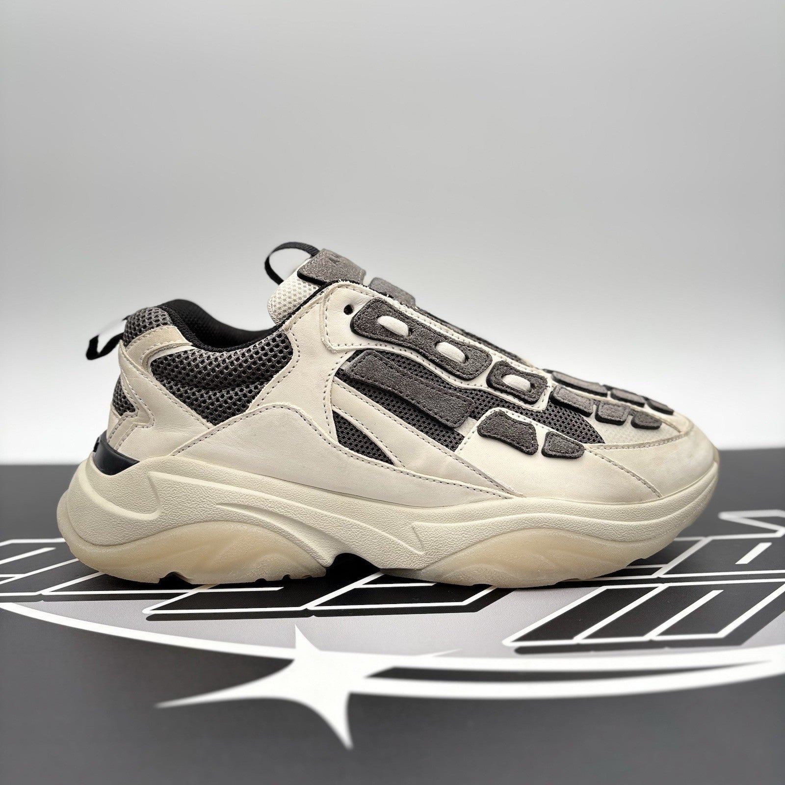 Size 42 (9 US) Amiri Bone Runner ' White, Beige, Grey ' | GOOD CONDITION!