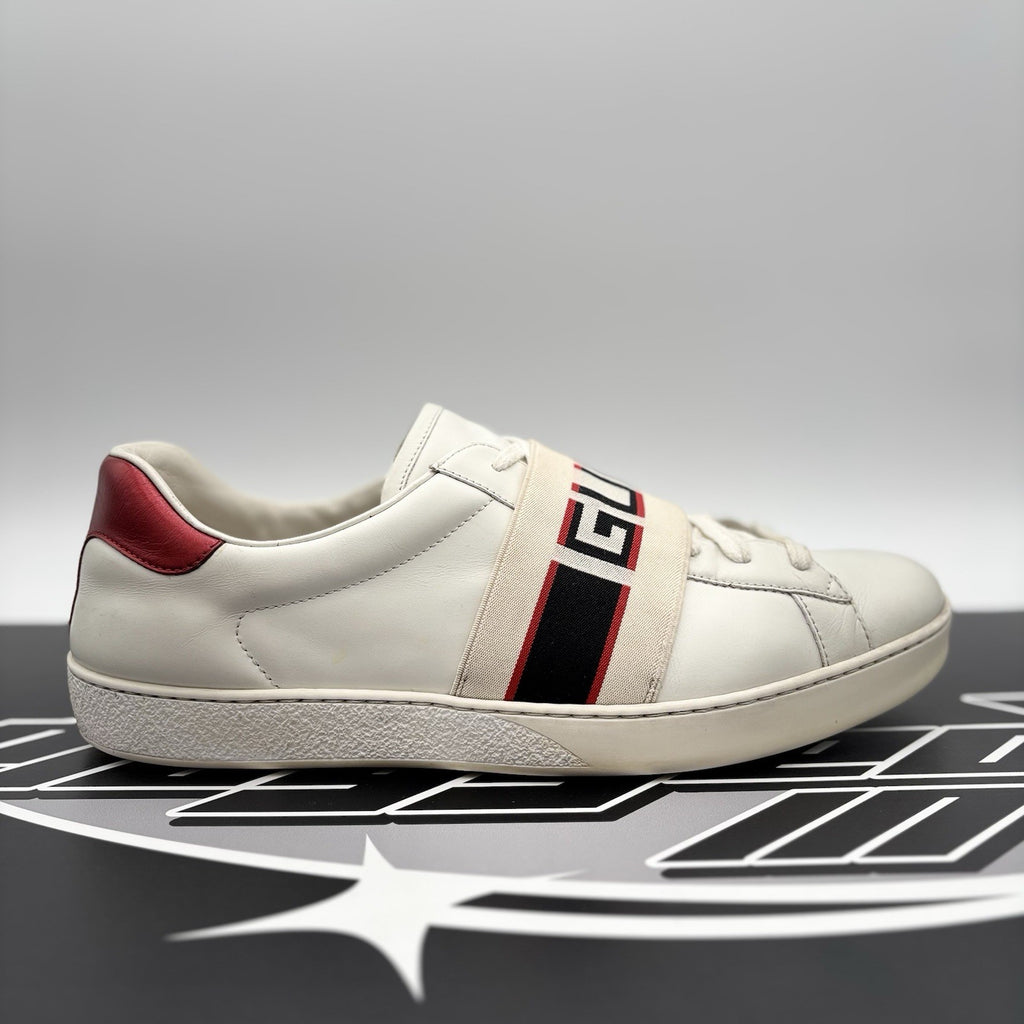 Size 11 G (11.5 US) - Gucci Ace Gucci Stripe ‘ White, Red ‘