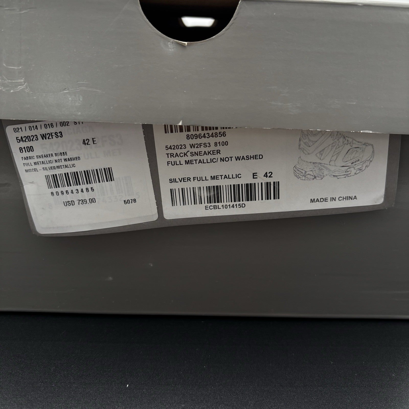 Size 42 EU (9 US) - Balenciaga Track ' Triple Silver ' | BRAND NEW!