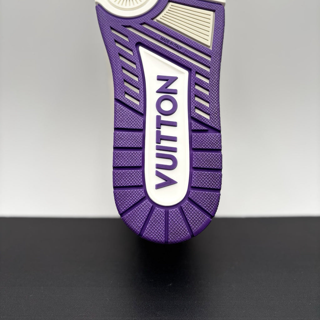 Size 7.5 LV (8.5-9 US) - Louis Vuitton Trainer ' White, Purple ' | WORN ONCE!