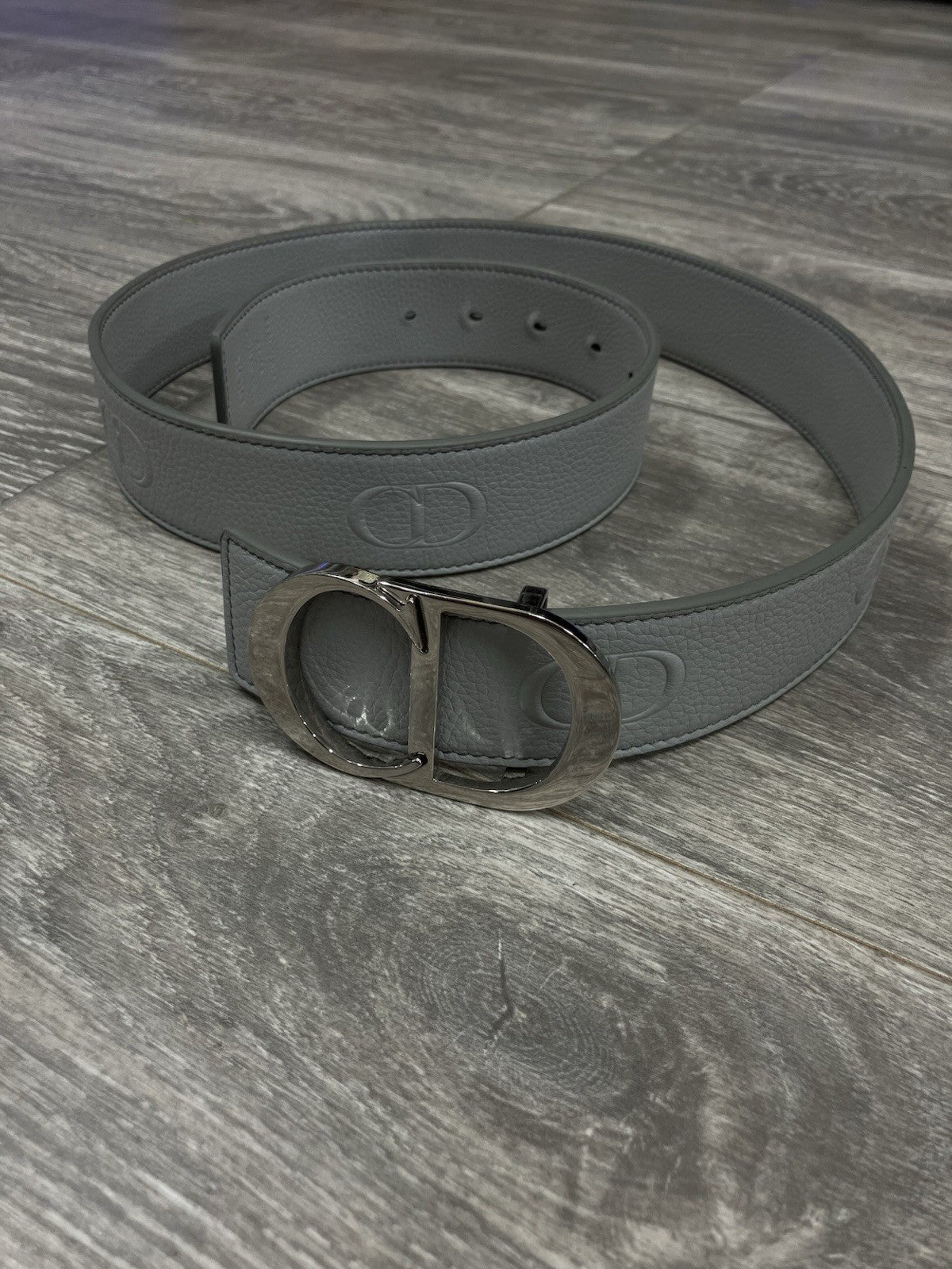 Size 90/36 - Dior CD Buckle Belt ' Leather Gray ' | GOOD CONDITION!