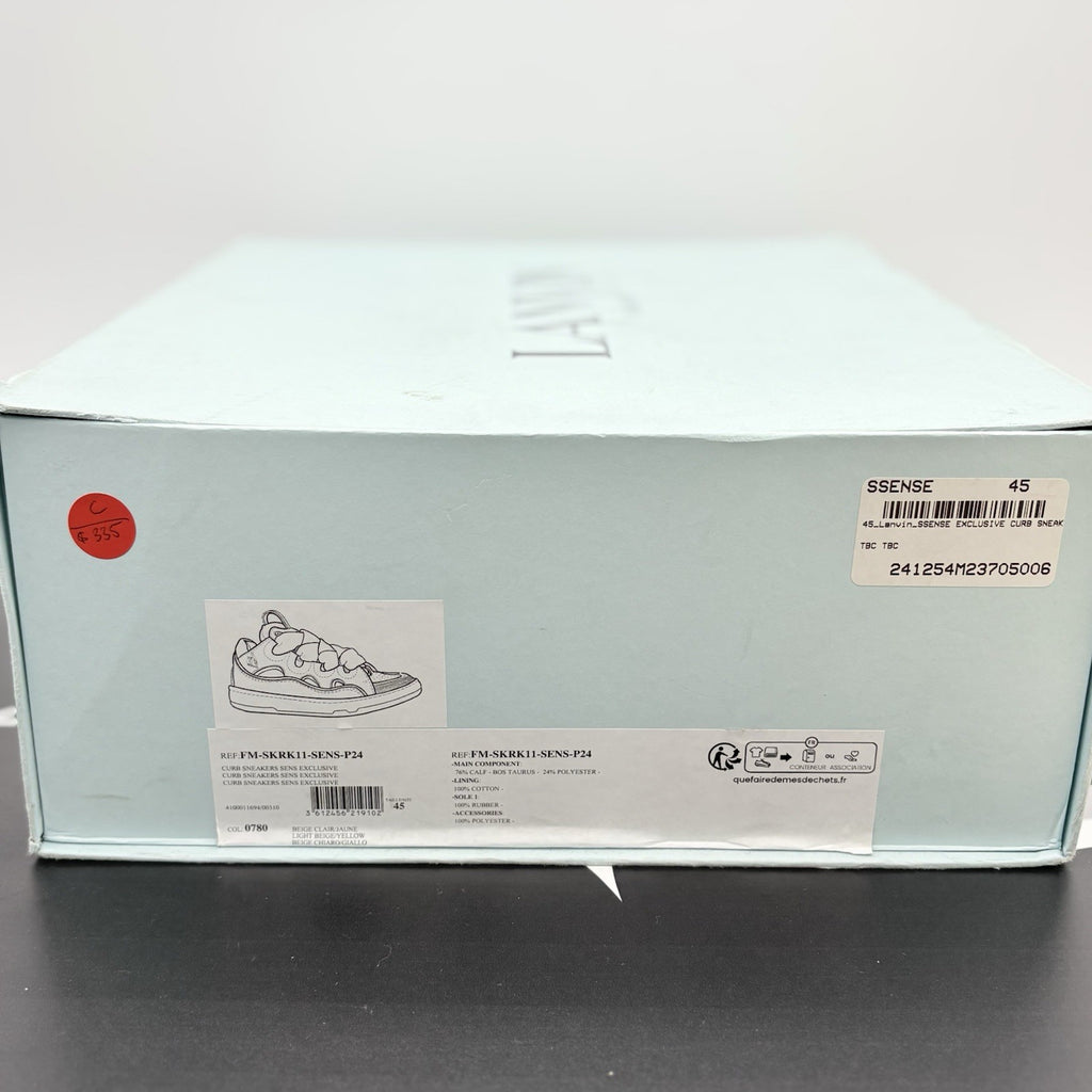 Size 45 (12 US) - Lanvin Curb Sneaker ' Beige Yellow ' | EXCELLENT CONDITION!