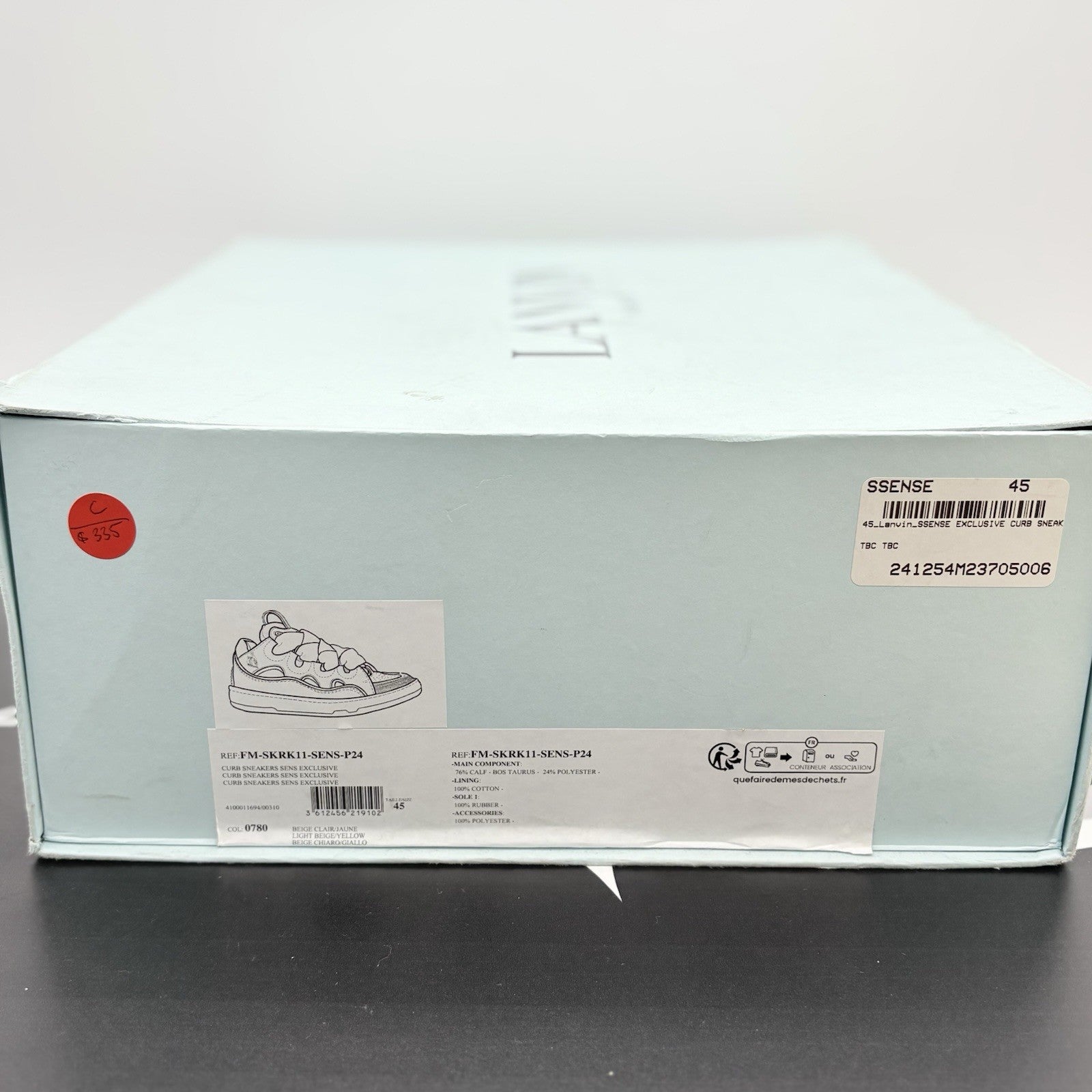 Size 45 (12 US) - Lanvin Curb Sneaker ' Beige Yellow ' | EXCELLENT CONDITION!