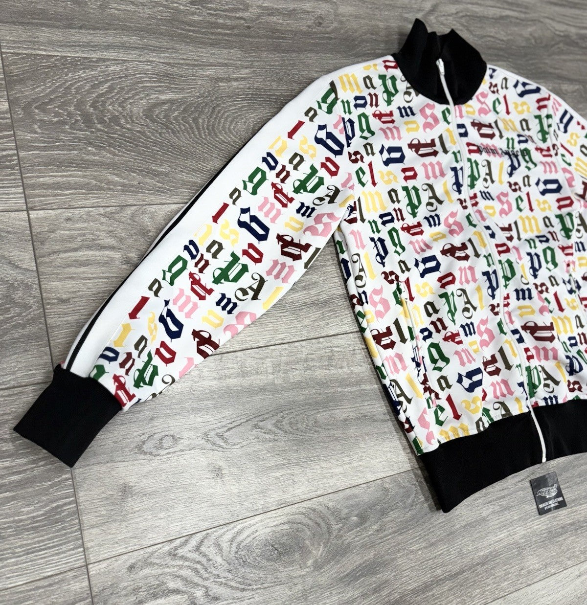 Size Medium - Palm Angels Logo Track Jacket ' White Multi Color ' | EXCELLENT!