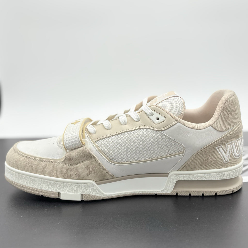 Size 11 LV (12-12.5 US) Louis Vuitton Trainer Strap ' Beige ' | SUPER CLEAN!