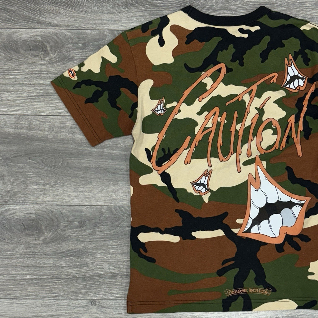 Size Small - Chrome Hearts Matty Boy Caution Short Sleeve T-Shirt ' Camo '