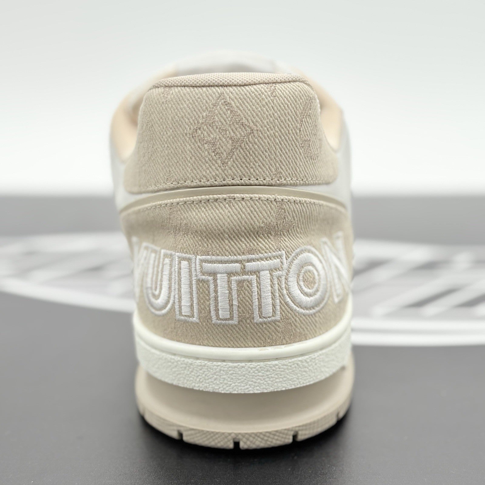 Size 11 LV (12-12.5 US) Louis Vuitton Trainer Strap ' Beige ' | SUPER CLEAN!