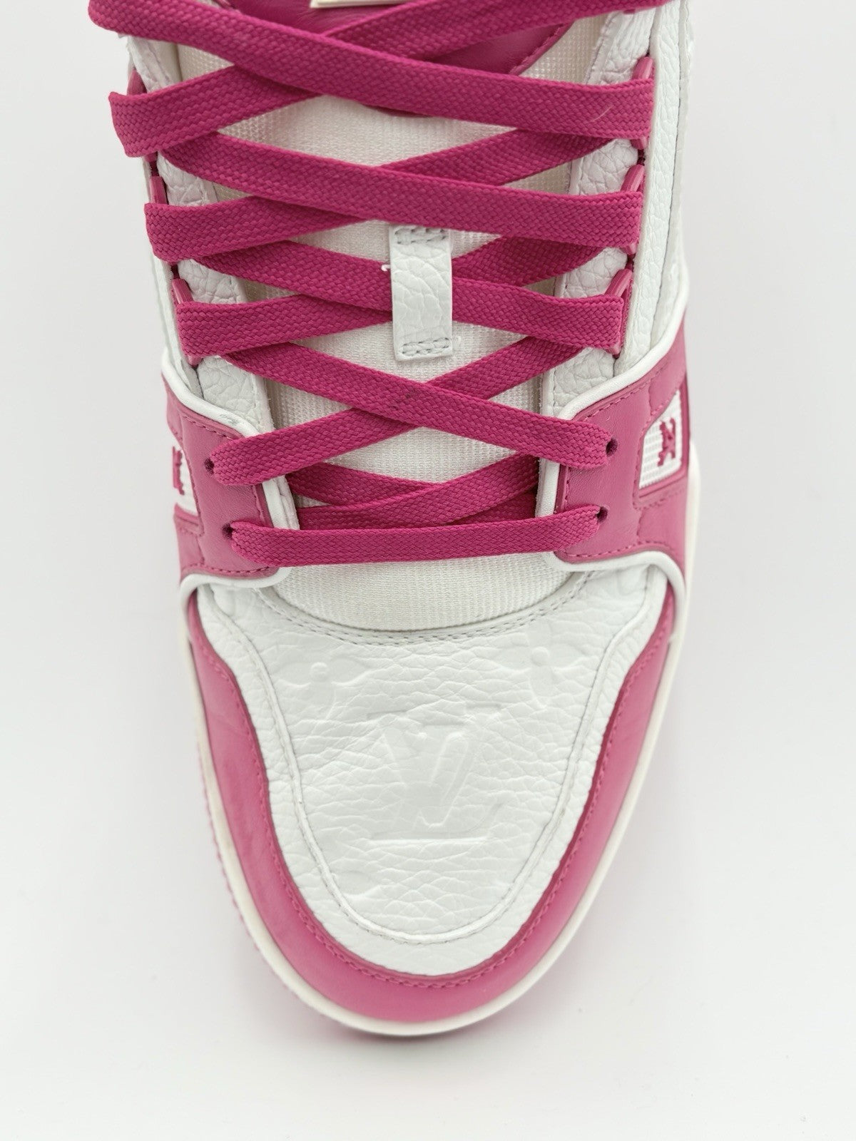 Size 10 LV (11-11.5 US) - Louis Vuitton Trainer ' White Pink ' | EXCELLENT COND!