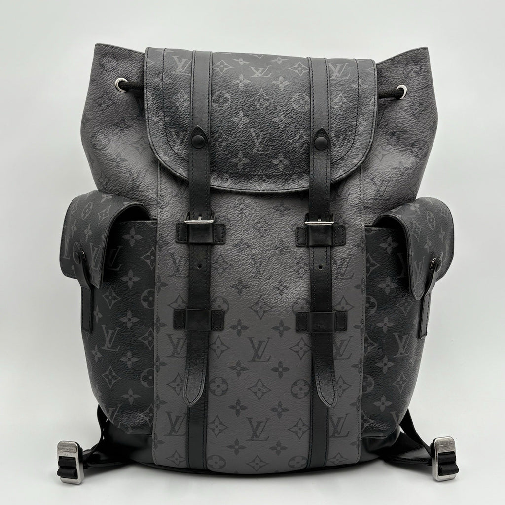 Louis Vuitton Cristopher MM Monogram Eclipse Backpack ' Black Grey '