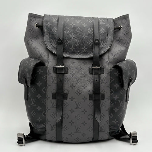 Louis Vuitton Cristopher MM Monogram Eclipse Backpack ' Black Grey '